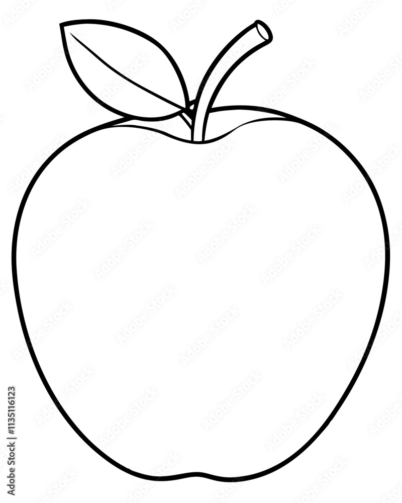 Apple Line Art Illustration Clean and Modern Fruit Design