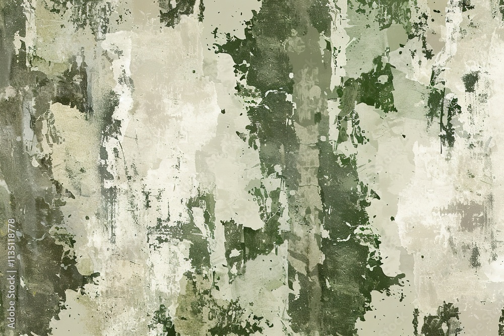 Obraz premium Wall with a green and white pattern