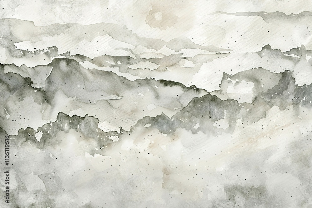 Obraz premium Painting of mountains with a cloudy sky