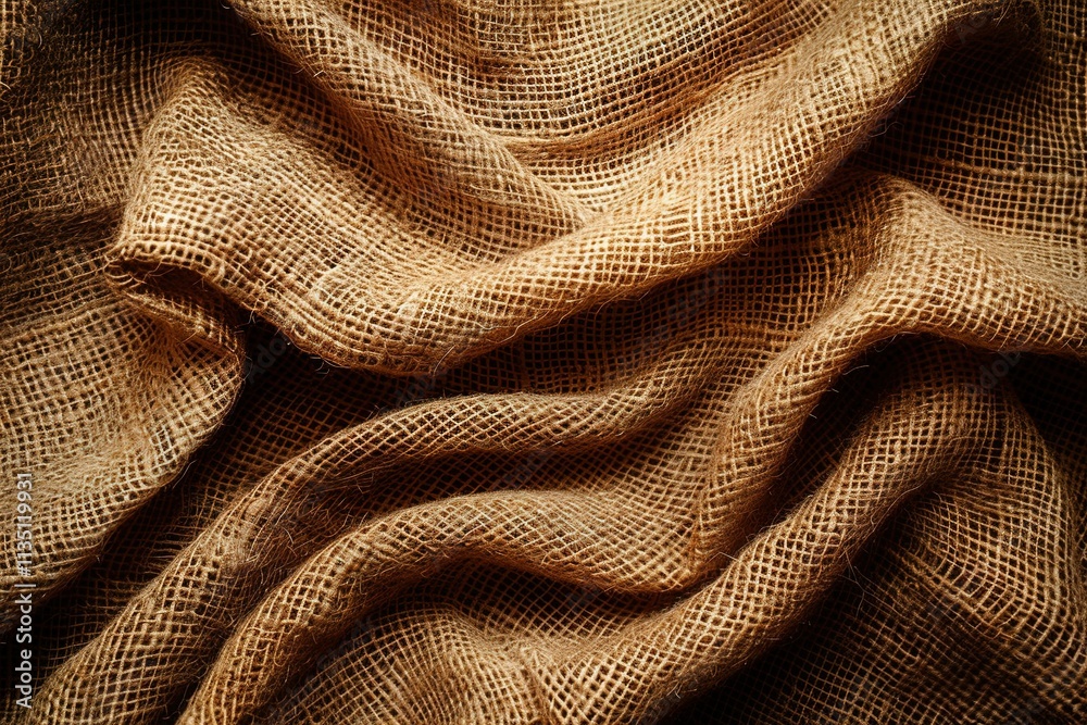 Piece of brown fabric with a pattern of lines and dots Piece of brown fabric with a pattern of lines and dots