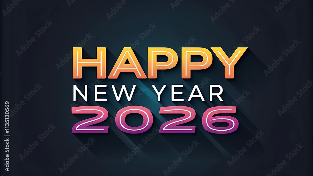Fototapeta premium 2026 happy new year text effect design