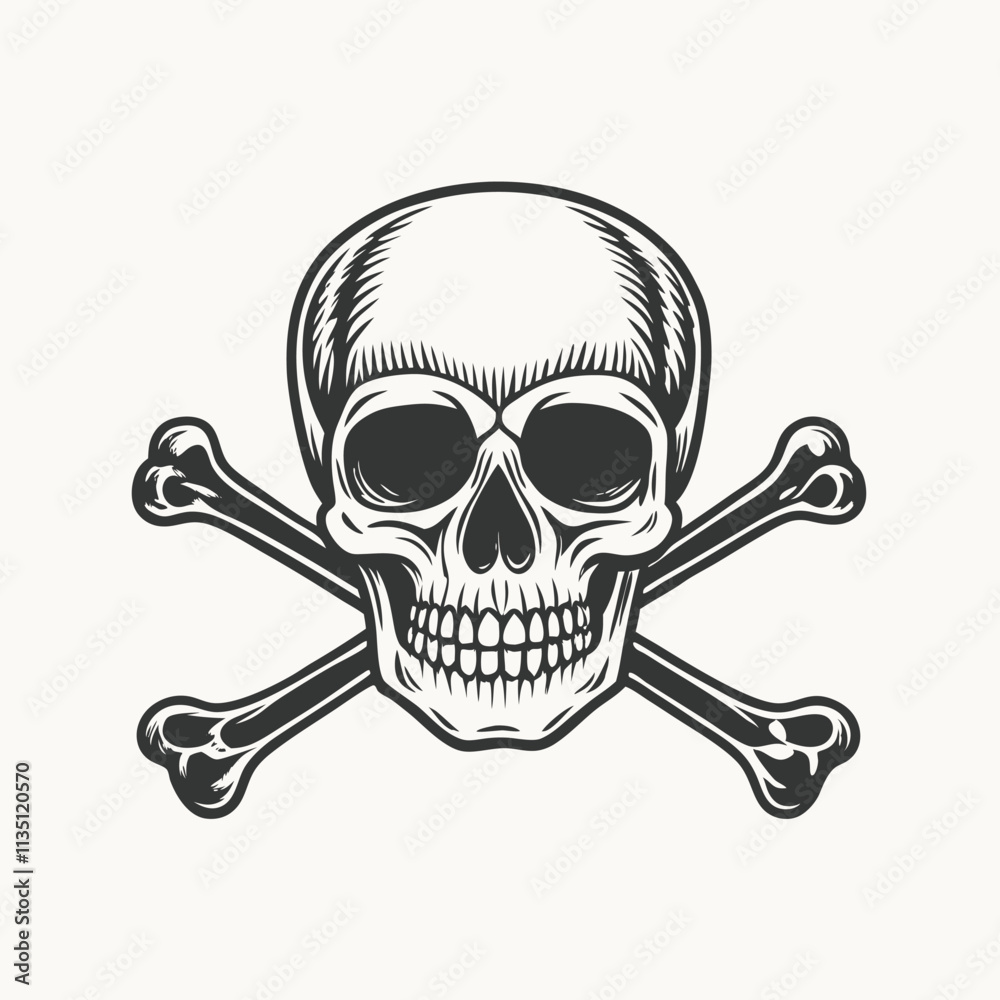 Flat and minimalistic illustration of skulls icon Vector illustration
Flat and minimalistic illustration of skulls icon Vector illustration