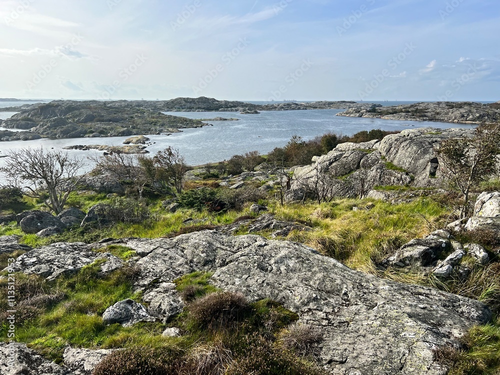 view from the coast of the Swedish island of Styrsö to the sea view from the coast of the Swedish island of Styrsö to the sea