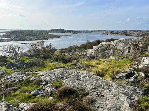 view from the coast of the Swedish island of Styrsö to the sea