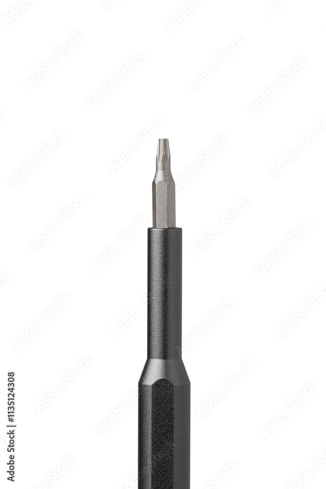 Iron bit with screwdriver on Isolated on white background close up Iron bit with screwdriver on Isolated on white background close up