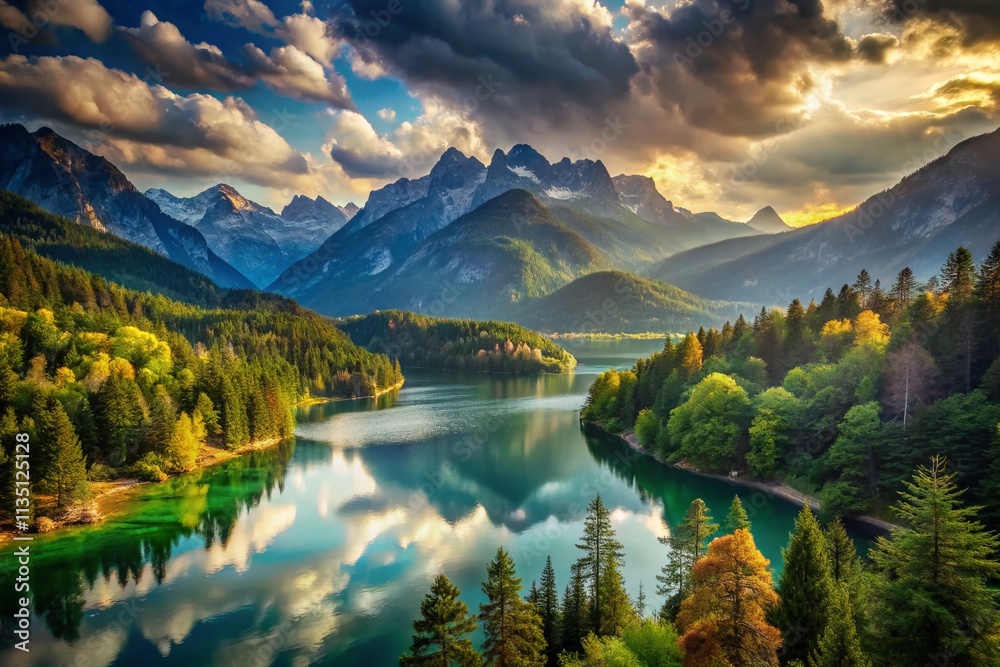 Obraz premium Scenic Animation Overlays for VTubers: Virtual Journey Through Nature's Landscapes for Streaming Backdrops and Video Call Experiences