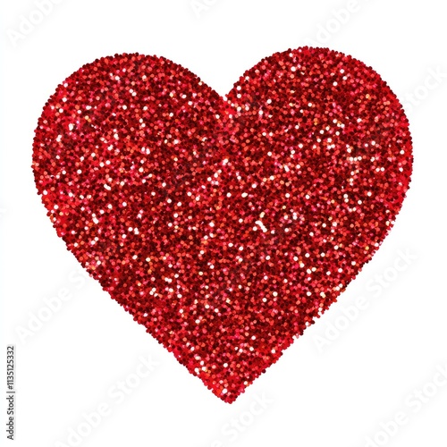 Radiant red heart with shimmering effects, ideal for romantic themes and celebrations