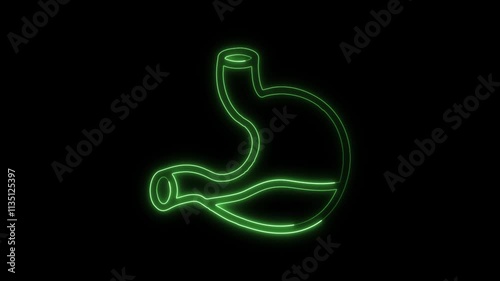 Wallpaper Mural Glowing neon Gastric Reflux icon isolated on black background. HD Video motion graphic animation Torontodigital.ca