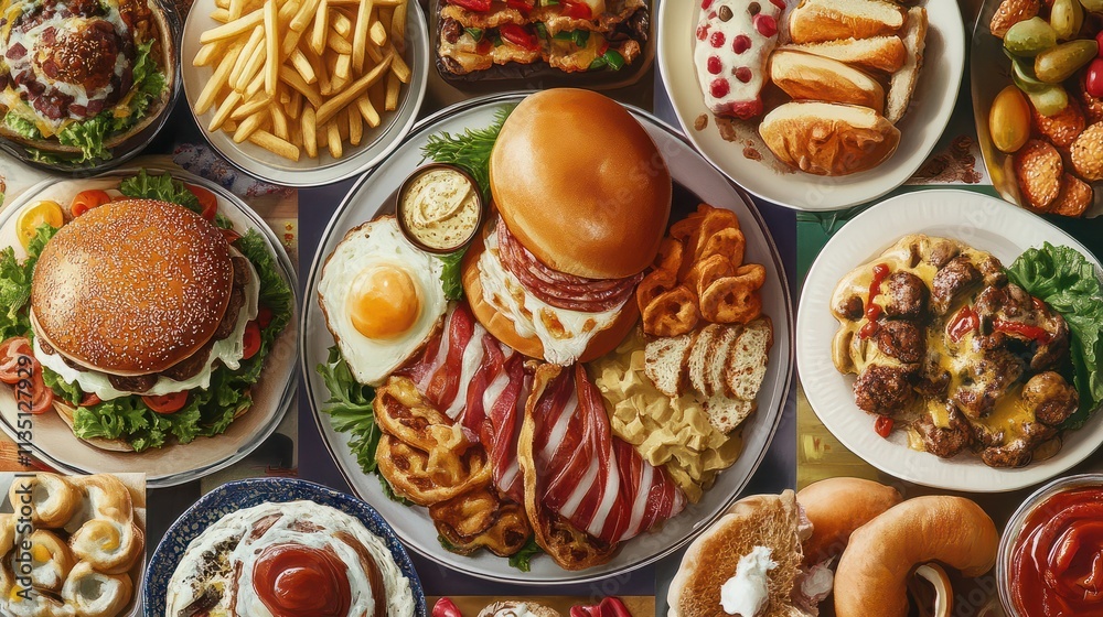 collage of american style restaurant foods collage of american style restaurant foods