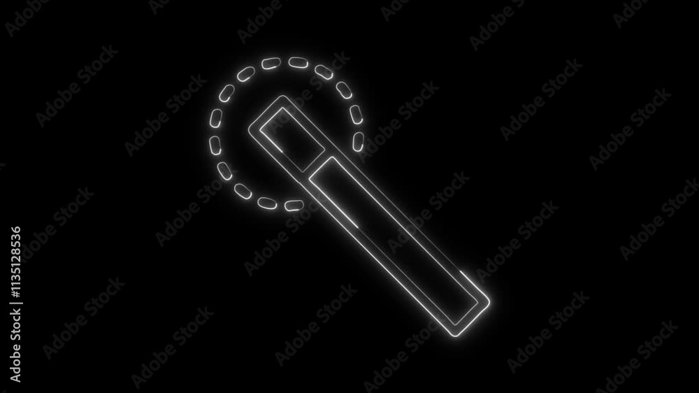 Glowing neon Magic Wand icon isolated on black background. HD Video motion graphic animation Glowing neon Magic Wand icon isolated on black background. HD Video motion graphic animation