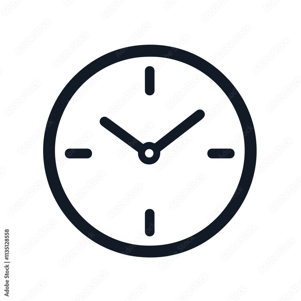 Clock Icon in Minimalist Outline Style Clock Icon in Minimalist Outline Style