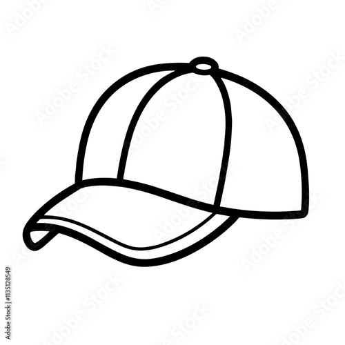 Baseball Cap Icon in Minimalist Outline Style