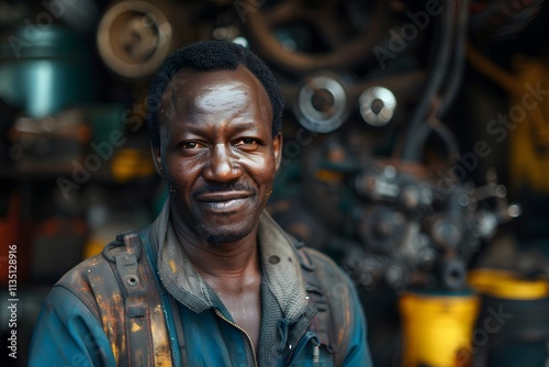 Portrait of a Skilled Mechanic in a Workshop