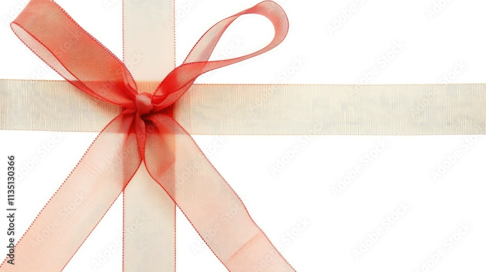 Blank card and Red Ribbon Bow on Soft Cream Background, Perfect for Holiday Gifts and Celebrations, Adding a Touch of Charm to Present Wrapping and Special Occasions Blank card and Red Ribbon Bow on Soft Cream Background, Perfect for Holiday Gifts and Celebrations, Adding a Touch of Charm to Present Wrapping and Special Occasions