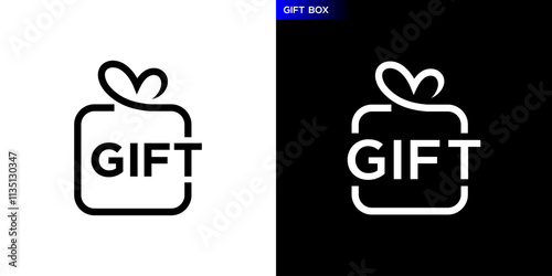 Vector template of gift logo, affection, birthday, romantic, special, valentine, EPS 10