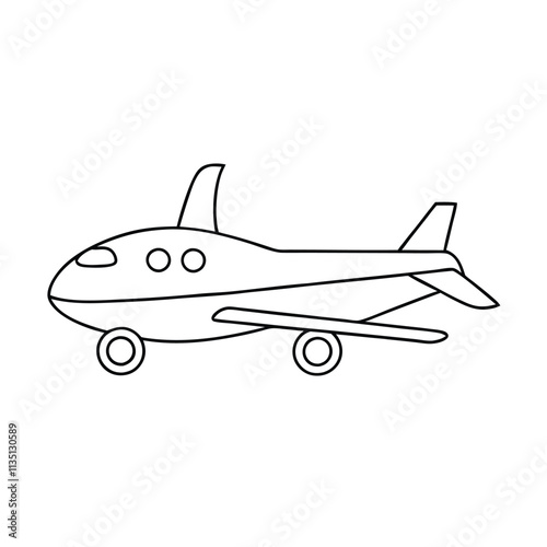 a line drawing of an airplane