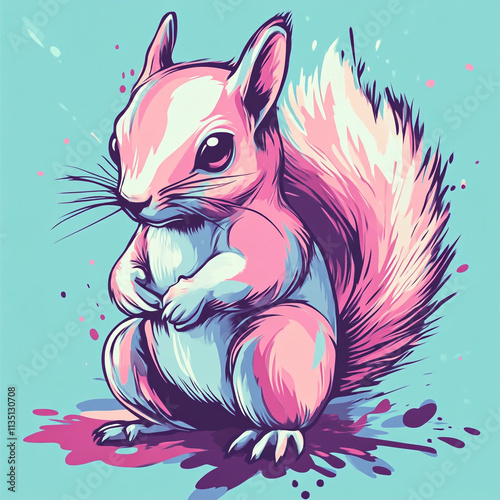 Squirrel anime concept full color illustration photo