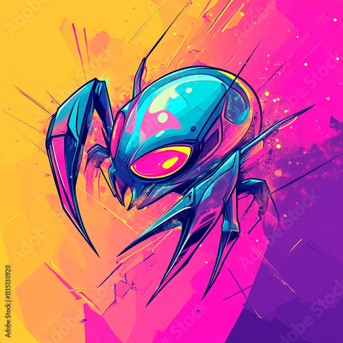 Spider anime concept full color illustration photo