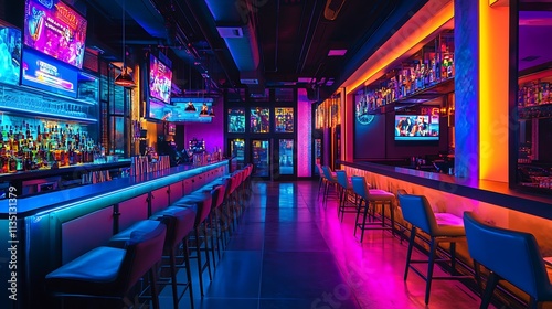 Urban Mystique Illustration with Cityscapes  Neon Lights  and Mysterious Atmosphere