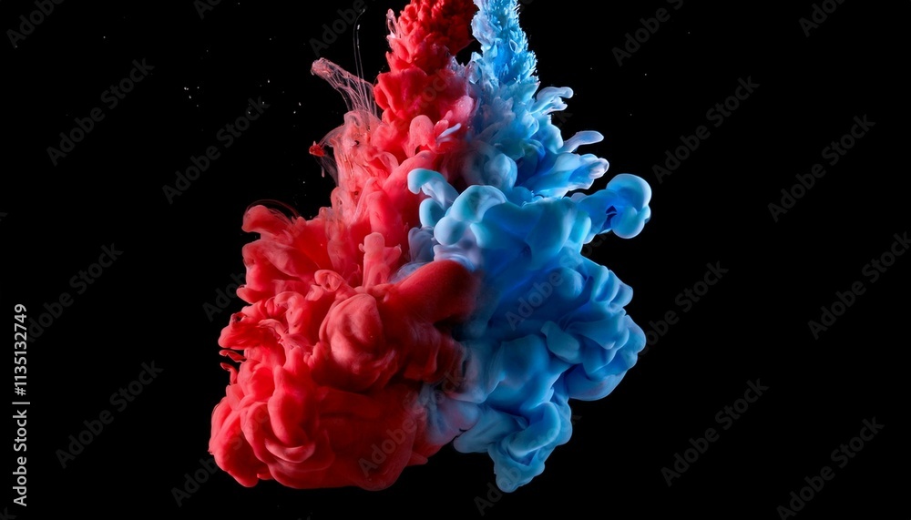 Obraz premium red and blue smoke