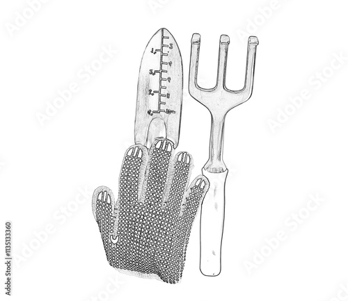 set of tools for garden work
