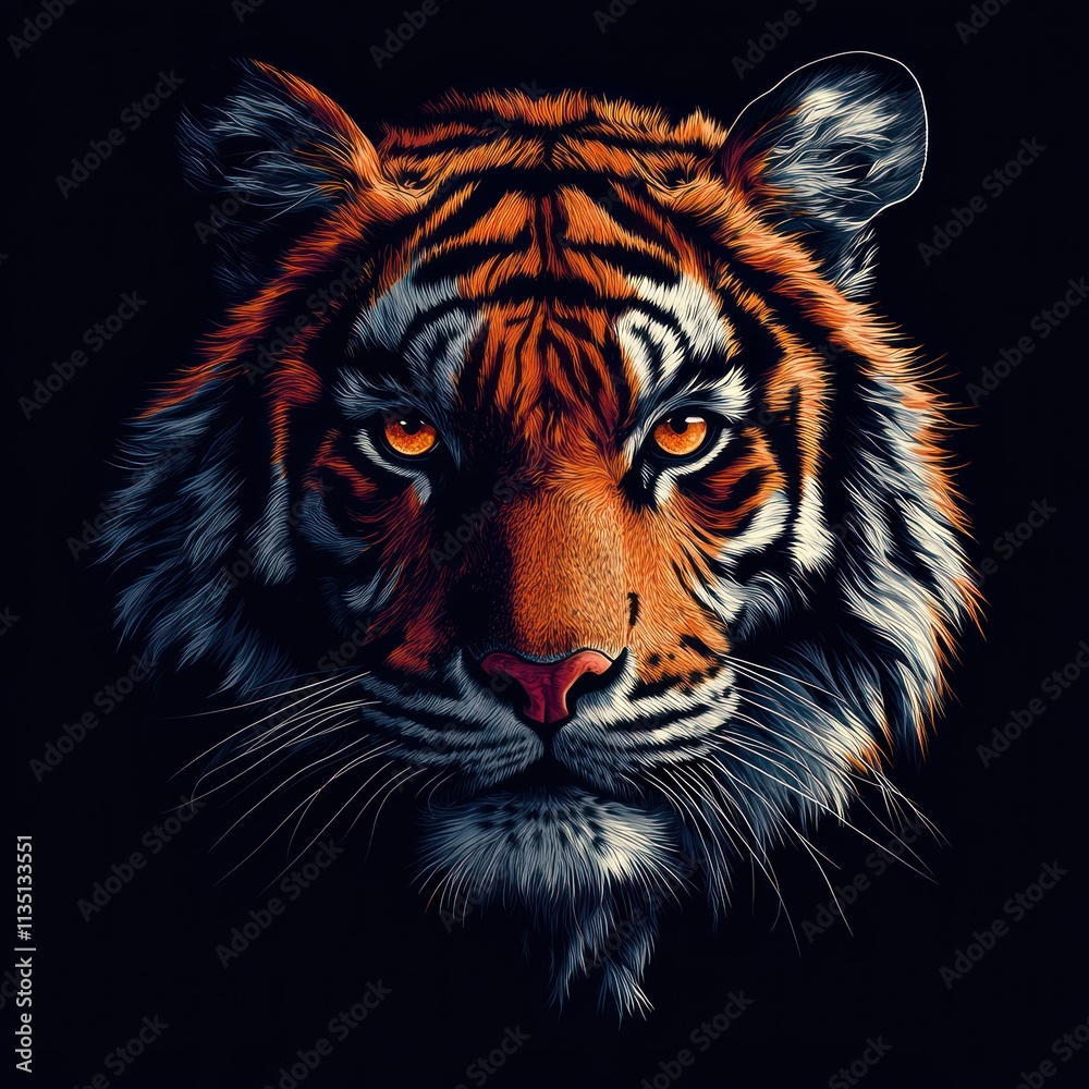 Obraz premium Majestic Tiger Portrait: A Captivating Close-Up