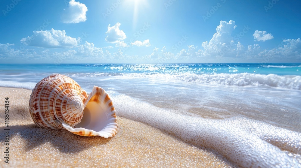 Seashell on a Sunny Beach Paradise Seashell on a Sunny Beach Paradise