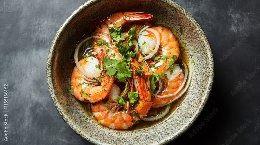 Fresh Shrimp Dish with Herbs and Spices Fresh Shrimp Dish with Herbs and Spices
