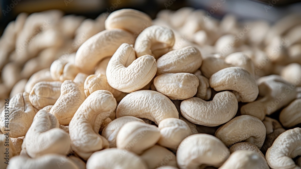 A Close-Up View of a Pile of Cashew Nuts A Close-Up View of a Pile of Cashew Nuts