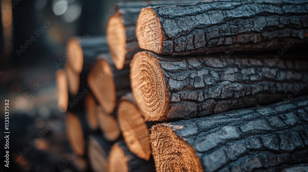 Stacked Logs: A Textured Tapestry of Wood Stacked Logs: A Textured Tapestry of Wood