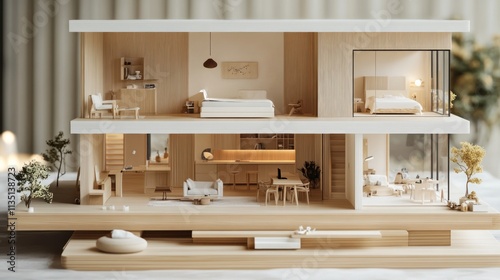Rendering room interior component diagram isometric