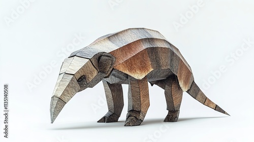 Origami: Giant Anteater isolated on white background

 photo