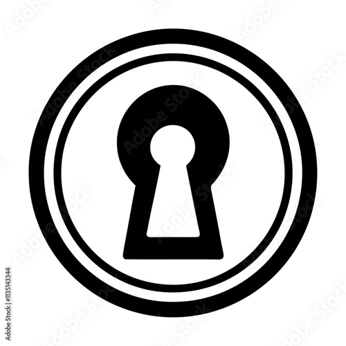 Black silhouette keyhole vector icon design