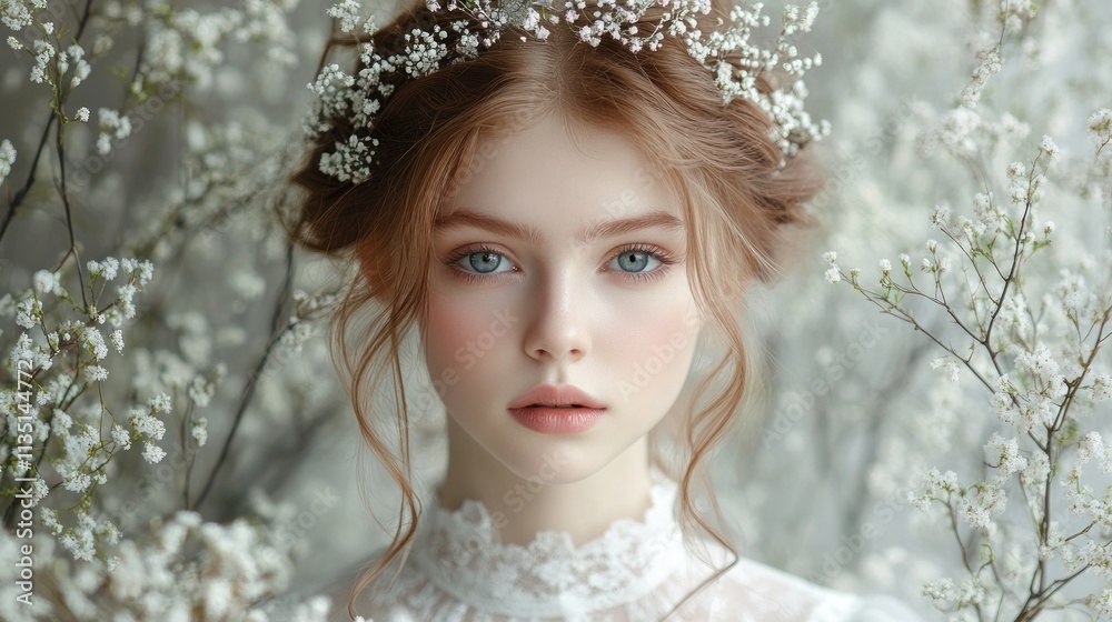Portrait of a Young Woman with Flowers Portrait of a Young Woman with Flowers