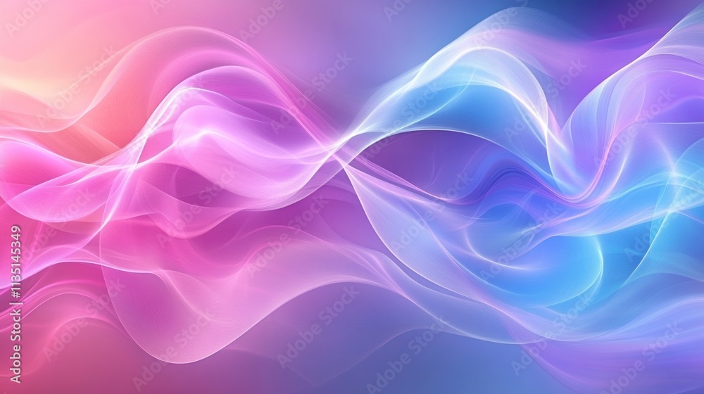 Abstract Pink and Blue Wave Design: Serene Digital Art Abstract Pink and Blue Wave Design: Serene Digital Art