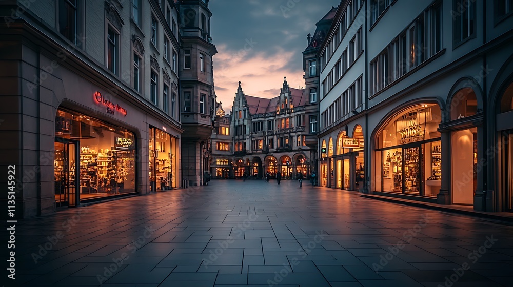 Fototapeta premium Urban Mystique Illustration with Cityscapes, Neon Lights, and Mysterious Atmosphere