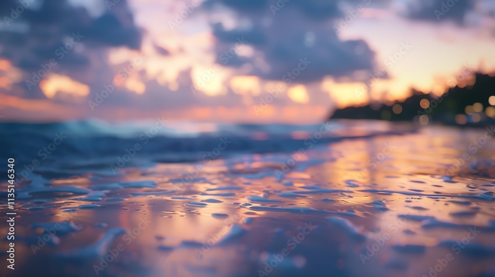 Abstract blurred bokeh background of sea and sky at sunset. Abstract blurred bokeh background of sea and sky at sunset.