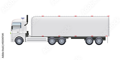 Cargo trailer container truck logistic delivery service vector illustration