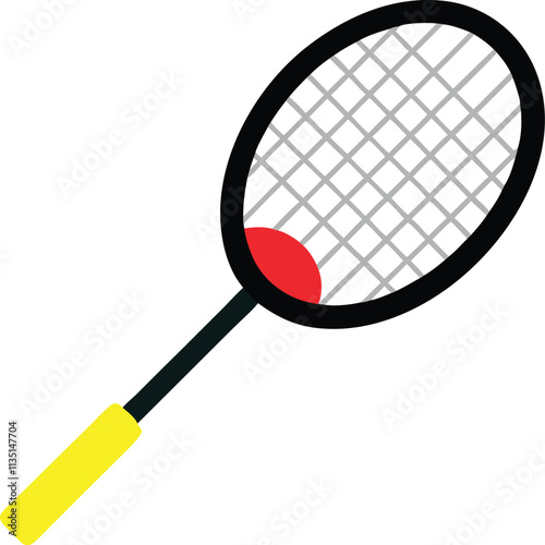 a badminton racket flat vector illustration with 