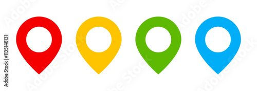 Colorful location pin icon set
