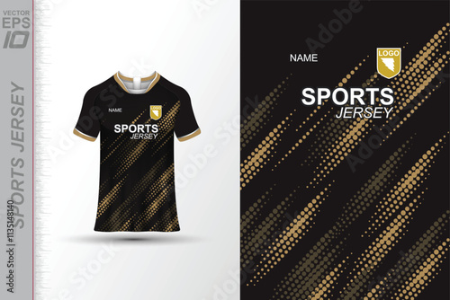 Modern ready-to-print jersey design with dynamic lines and vibrant colors. Perfect for football, basketball, cycling, or sportswear. High-quality, customizable vector file for instant printing.