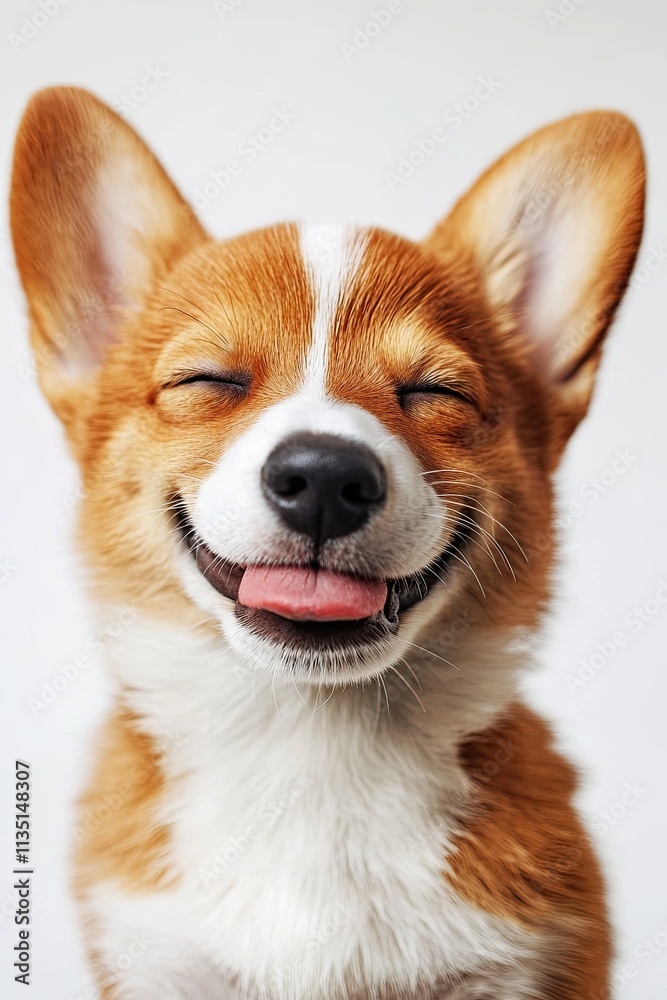 Happy Welsh Corgi puppy, dog winking and smiling, isolated on white. Happy Welsh Corgi puppy, dog winking and smiling, isolated on white.