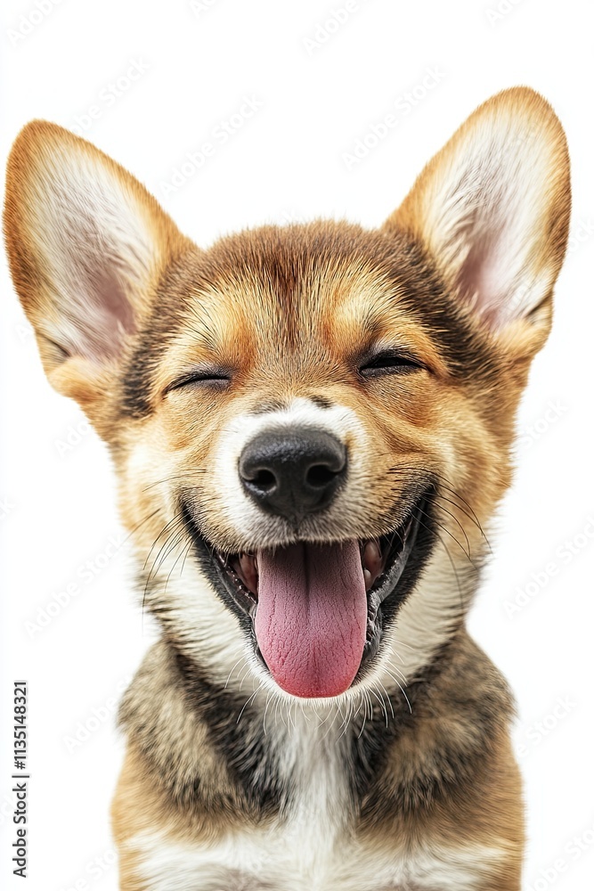 Happy Welsh Corgi puppy, dog winking and smiling, isolated on white. Happy Welsh Corgi puppy, dog winking and smiling, isolated on white.