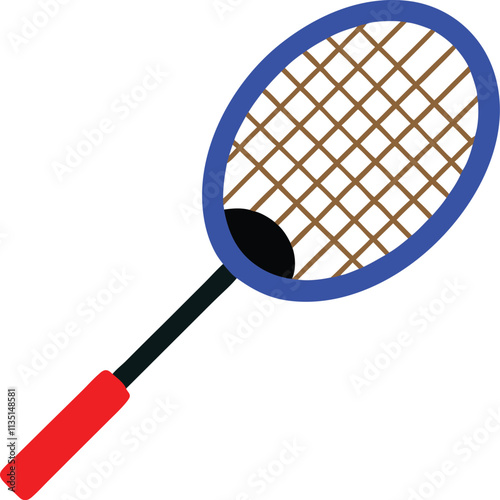a badminton racket flat vector illustration with 
