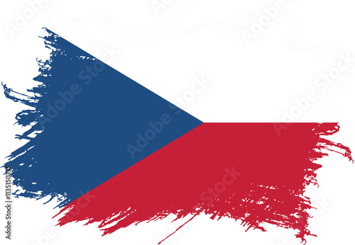 Vector illustration of grunge Czech flag