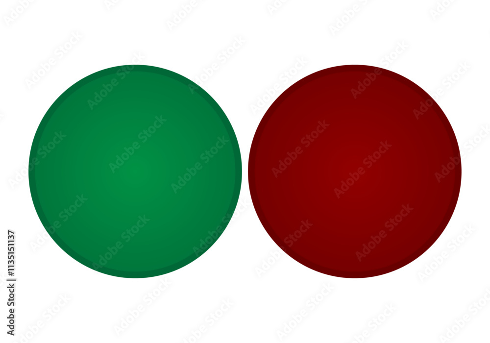 Botón verde y rojo en degradado