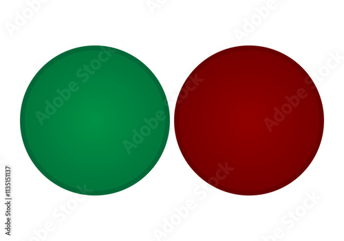 Botón verde y rojo en degradado