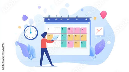 Person Scheduling Appointments Using a Tablet and Calendar