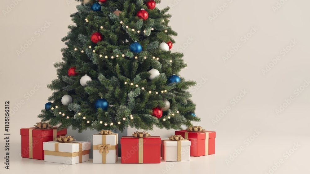 A christmas card with a blue background with a christmas tree using ai generated A christmas card with a blue background with a christmas tree using ai generated