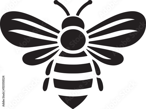 Bee silhouette vector illustration.